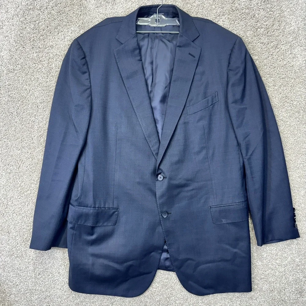 Ermenegildo Zegna Richards Blazer Mens 44 Navy Blue Micro-weave